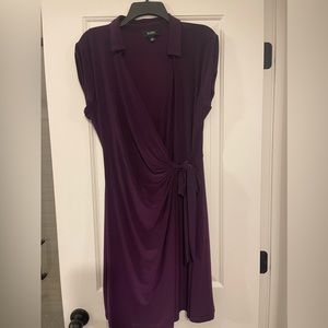 Man deep purple wrap dress